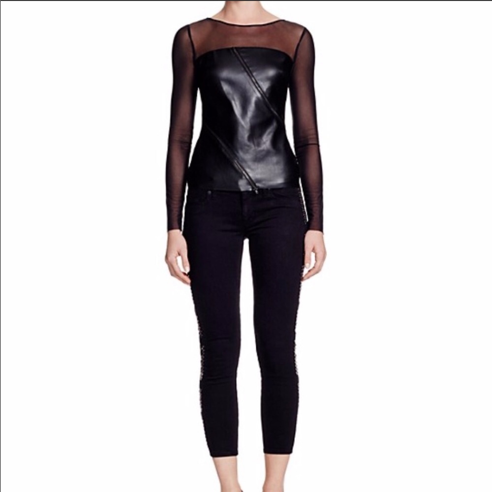 Bailey 44  leather top xs  minus tags